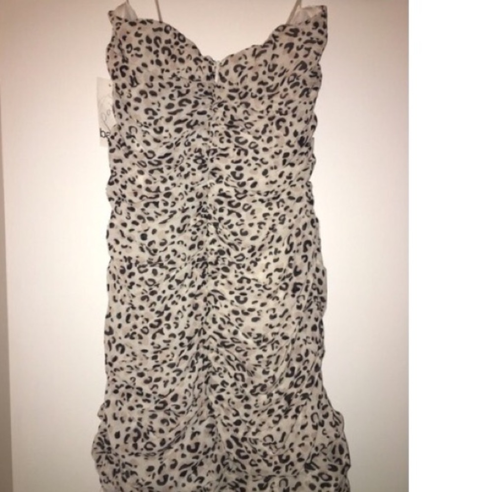 NWT Bar III ruched leopard mini cocktail dress